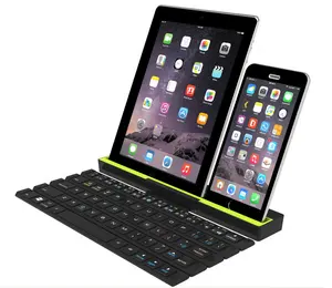 Kablosuz bluetooth klavye desteği 3 cihazlar 3 kanal çok aygıtlı klavye dokunmatik Pad Teclado