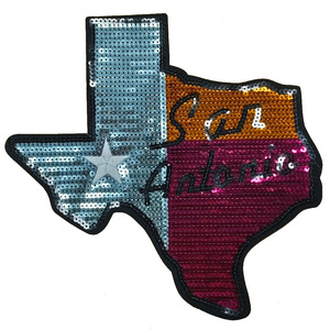 Disponibili Toppe Ricamate Termoadesive Bling Texas di <span class=keywords><strong>Grandi</strong></span> Dimensioni con Logo della Squadra Antonio Spurs, Toppe con Paillettes per T-shirt e Felpe - Product Image 5