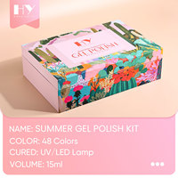 Kit de vernis gel pour l'été, 15 ml, 48 couleurs, à retirer par trempage, UV LED, DIY, effet œil de chat, végan, non toxique
