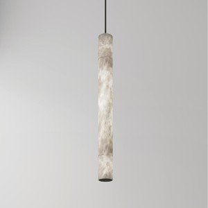 Spanish Marble Pendant <b>Light</b> Long Cylinder Shape <b>LED</b> Chandelier For Home Villa Living Room - Product Image 3