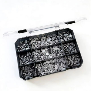 Kit de 870 boulons et écrous en acier au carbone zingué, vis à bois à tête plate Phillips, vis de machine à tête fraisée avec écrous - Product Image 1