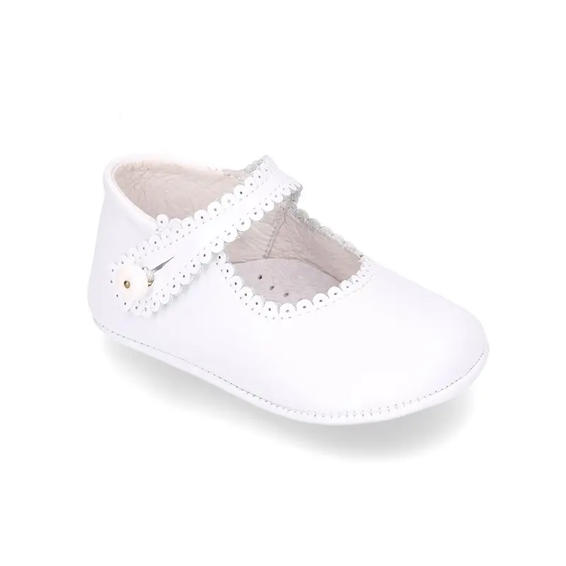 High Quality Elegant 2021 Soft Leather Little Mary Jane White Dress Shoes For Baby Girl