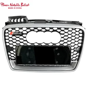 Rejilla automática para Audi A4 B7 RS Grill cambio a RS4 Cromo negro plata malla de alta calidad RS4 parrilla delantera 2005 2006 2007