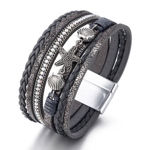 Compass <b>Leather</b> <b>Bracelet</b> Global Export Service Wholesalers Spring Loaded Bangle Holiday Gift for Women Vacuum Plating Standard - Product Image 3