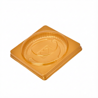 Boîte à gâteaux de lune en plastique PET avec logo personnalisé, base dorée et fenêtre transparente, emballage de conteneur de stockage de desserts OEM