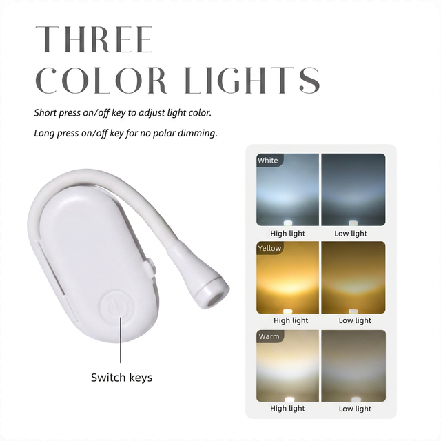 Portable Rechargeable Reading Mini Pocket Eye Protection Clip Book Light Led Usb Lamp Book Light