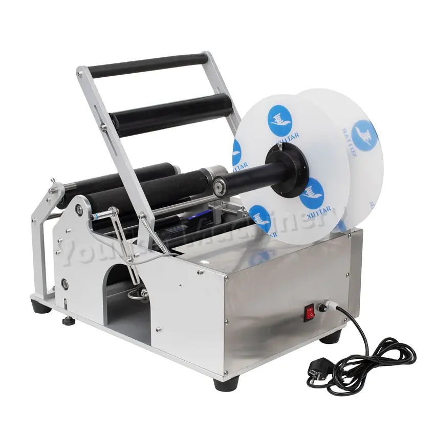 Nuova macchina da stampa per etichette da tavolo semi automatica per bevande motore digitale bottiglie di vetro in plastica alloggiamento in acciaio inox cibo
