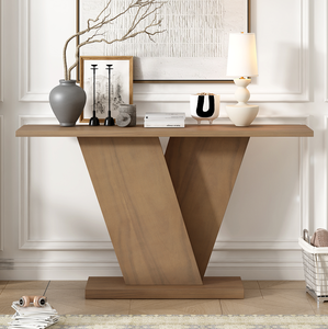 Modern Solid Wood <b>Console</b> Table with V-Base Design and Storage Eco-Friendly and Durable Home Furniture for Living Room - Product Image 1