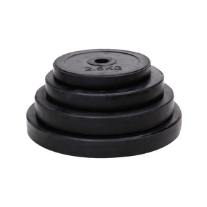 Equipo de Gimnasio, Pesas Libres, Barra para Fisicoculturismo, Levantamiento de Pesas, Discos de Hierro Fundido Recubiertos de Goma Negra de 5-25 <span class=keywords><strong>Kg</strong></span> - Product Image 3