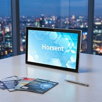 Moniteur PCAP ultra-fin sans bordure, écran tactile étanche IP65, boîtier en aluminium et verre trempé pour kiosque de service