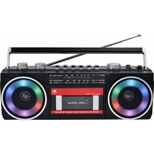 MLK-8364 Retro xách tay Cassette Băng đài phát thanh đầy màu sắc RGB ánh sáng <span class=keywords><strong>USB</strong></span> AM FM Cassette <span class=keywords><strong>recorder</strong></span> - Product Image 1