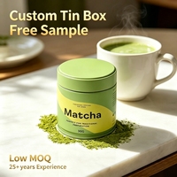 Boîte à thé scellée de qualité alimentaire personnalisée de 30g à 100g, emballage de luxe hermétique avec bouchon à vis en métal pour bonbons, chocolat, café, matcha, sucre