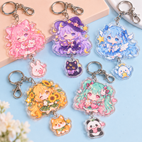 Porte-clés en acrylique mignon de fille anime, forme irrégulière, imprimé UV, léger, cadeau souvenir