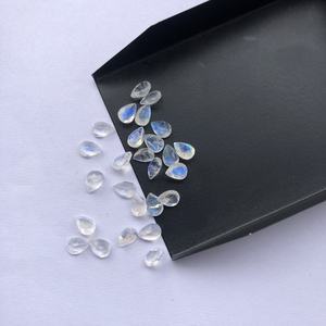 Pierre précieuse naturelle en pierre de lune arc-en-ciel blanche, taille poire, facettée, 4mm 5mm, certifiée IGI, effet de couleur, meilleur prix de gros - Product Image 4