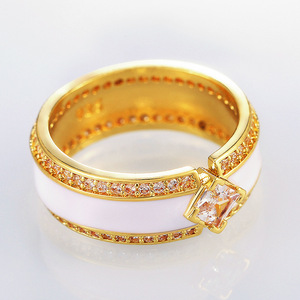 Anelli con Diamanti F456 in Oro Massiccio 18K, Taglio Princess, Diamanti Naturali, Fede Nuziale Unisex, Colore D, Diamante Bianco - Product Image 3
