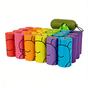 Özel renk biyobozunur köpek kaka poşetleri bahçe kamp yürüyüş için Compostable köpek atık Poo Poo çanta ev kullanımı için - Product Image 1