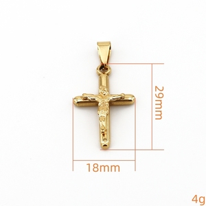 Atacado Banhado A Ouro Aço Inoxidável Cruz Diy Encantos Mulheres Colar Pingente Jóias Fazendo Acessórios - Product Image 4