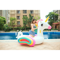 Énormes flotteurs de piscine licorne arc-en-ciel pour adultes et enfants, pour des moments de plaisir aquatique estivaux