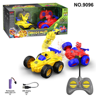SJY-9096/9097 Produits phares Voiture télécommandée dinosaure 4 canaux à effets de chute, Voiture squelette à cascades 27 MHz