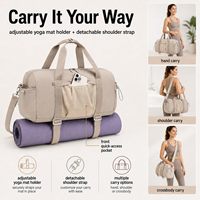 Petit sac de sport pour femme, sac fourre-tout de gym |   Sac de sport souple 17L résistant à l'eau avec fermeture éclair, compartiment humide et sangles pour tapis de yoga