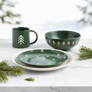Juego de Platos, Tazones y Tazas de Cerámica de Gres con Diseño Navideño Personalizable de Fabricante Chino, Apto para Horno y Microondas - Product Image 2