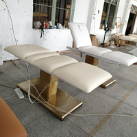 Orange salon de beauté meubles visage cils lit 3 moteurs électrique table de massage spa