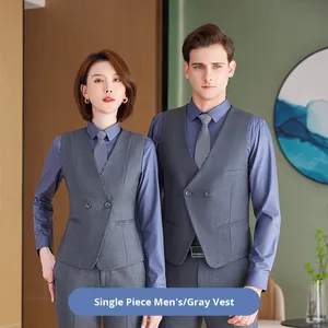 Gilet Professionale da Uomo per Completo Elegante, Abbigliamento Formale da Uomo per Ufficio con Chiusura a Cerniera - Product Image 6