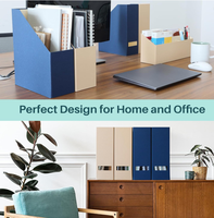 Porte-revues et organiseur de bureau, organiseur de livres en carton et boîte de rangement pour documents, pour le bureau, la maison et la salle de classe