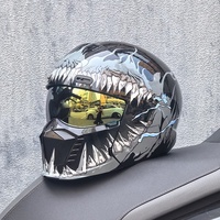 Casque intégral léger SLKE Plus Size 3XL Warrior Combo Scorpion ABS Retro Motorcycle Cruise Locomotive