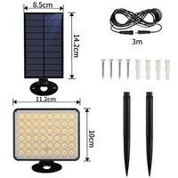 Lampe murale solaire extérieure ultra-lumineuse à 62 LED, étanche, pour cour, jardin, zone scénique, avec détecteur de mouvement intelligent