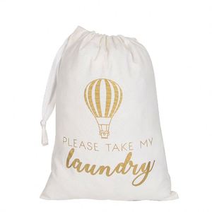 High King Best Selling Gift Fabric Packaging Eco Friendly Dust <b>Shoe</b> Cotton Pouch Muslin Drawstring Laundry Bag - Product Image 6