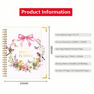 Cuadernos Catálogo, Impresión Personalizada, Organizador Espiral con Lámina Dorada Rosa, Tapa Dura, Diario de Papel para Bodas, Agenda, Planificador - Product Image 6