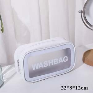 Sac à main cosmétique imperméable personnalisé pour femme avec fermeture éclair et motif de lettres, organiseur, sac de toilette pour le maquillage - Product Image 5