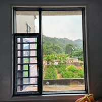 Ventana Abatible de Aleación de Aluminio con Recubrimiento en Polvo, Insonorizada, Impermeable, con Certificación Energy Star, Fácil Instalación para Baño