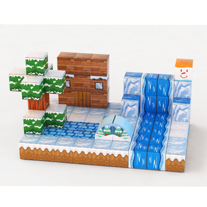 مجموعة أزهار الكرز العالمية المغناطيسية لبناء المناجم ، لعبة الأطفال بكتل بناء البلاط المغناطيسية - Product Image 4