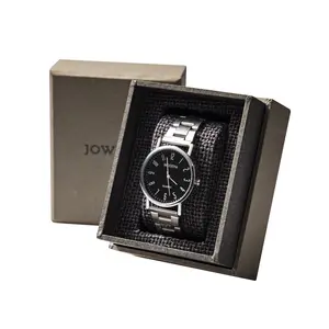 Luxury Gift Women Men Watch Storage Packing Box Paper Cardboard Black Foil Logo Private Label Two Pieces Green Box With Cushion