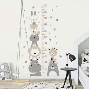 Cartoon Animal Height Chart Sticker Self-Adhesive PVC <b>Wall</b> <b>Decal</b> for Kids Room <b>Nursery</b> & Kindergarten 50-150cm Measurement - Product Image 6