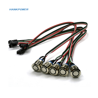 Kawat Sakelar Tombol PC Logam Kustom M12 dengan Sakelar Atur Ulang LED Kabel Daya Casing Komputer