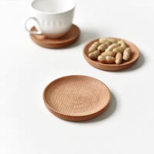 Assiette en bois de hêtre de 12 cm, assiette ronde japonaise pratique pour dessert, assiette à gâteau, écologique, 100 pièces en stock, accessoire photo gastronomique - Product Image 2