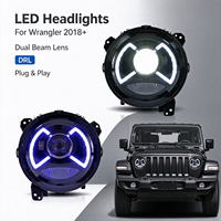 Phare LED noir élégant pour Jeep Gladiator JT 2020-2024 avec clignotant ambre, pièces automobiles de haute qualité, accessoires tout-terrain