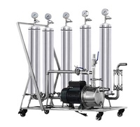 Cartouche sanitaire Membrane microporeuse Étapes Filtration d'alcool Boîtier de filtre en acier inoxydable avec chariot à pompe