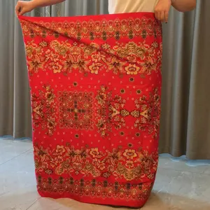 Fabrik preis Sarung Sarong Thai Druck 100% Polyester Batik Indonesien Pfirsich haut Stoff