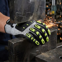 Gants de sécurité HTR avec protections anti-chocs TPR robustes sur les phalanges et les doigts