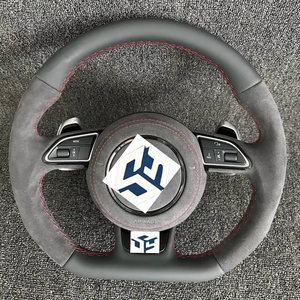Volant de direction en cuir Alcantara entièrement personnalisé pour Audi <span class=keywords><strong>RS</strong></span> A4 A5 A6 C7 B8 R8 S3 S4 S5 Q7 A7 S7 TT RS3 RS5 RS6 RS7 B9 - Product Image 1