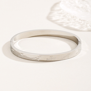 Brazalete de Acero de Titanio Resistente al Deslustre, Chapado en Oro Real, con Corazón y Amor Eterno, <span class=keywords><strong>para</strong></span> Mujer, Pareja, Mejor Amiga, Joyería - Product Image 2