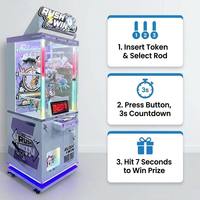 Machine de jeu d'arcade à récompenses avec défi chronométré de sept secondes, 7 tiges à récompenses, éclairage LED, à monnayeur, pour aire de jeux intérieure