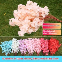 Arche de Fleurs Artificielles Simulant Cerisier et Pêcher, Accessoires de Décoration de Mariage à Quatre Branches et Trois Branches avec Fausses Fleurs Artificielles Encryptées