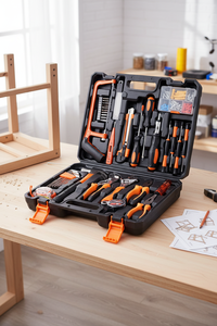 38PCS OEM Household Hand Tool <b>Set</b> with Bit Holder Portable DIY Home Repair Tool Kit Hard Case & Hacksaw - Product Image 3