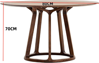 Offre Spéciale : Ensemble de 3 Chaises de Cuisine en Tissu Fibreux et Table Ronde en Bois Massif