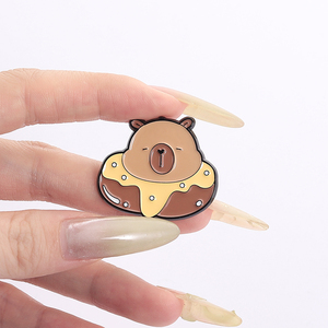 Mignon Capybara émail broche paresseux Animal dessin animé broche drôle métal revers Badge bijoux cadeau pour enfants et amis - Product Image 4